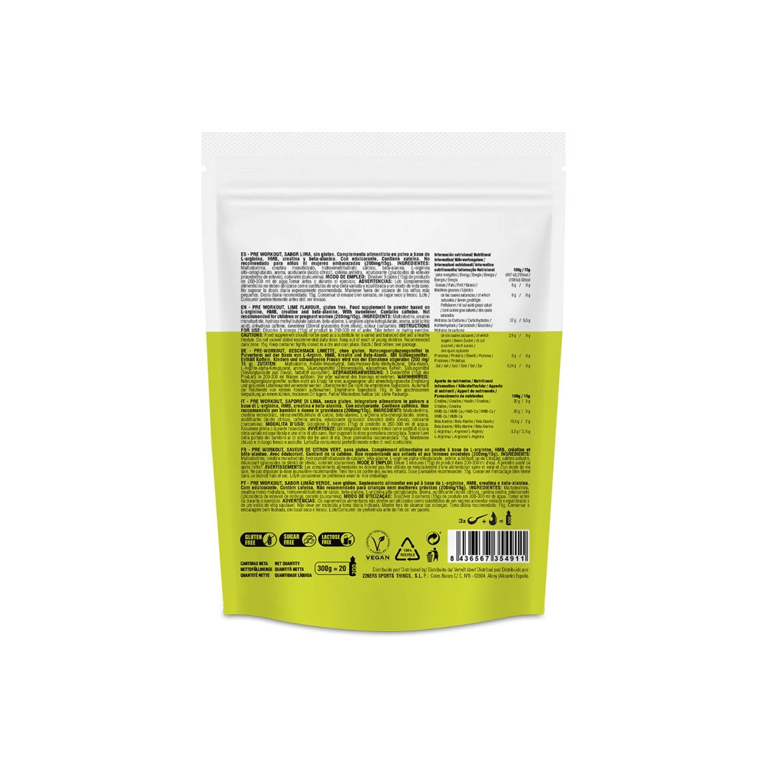 PRE WORKOUT 300g - Suplemento Deportivo Pre-Entreno
