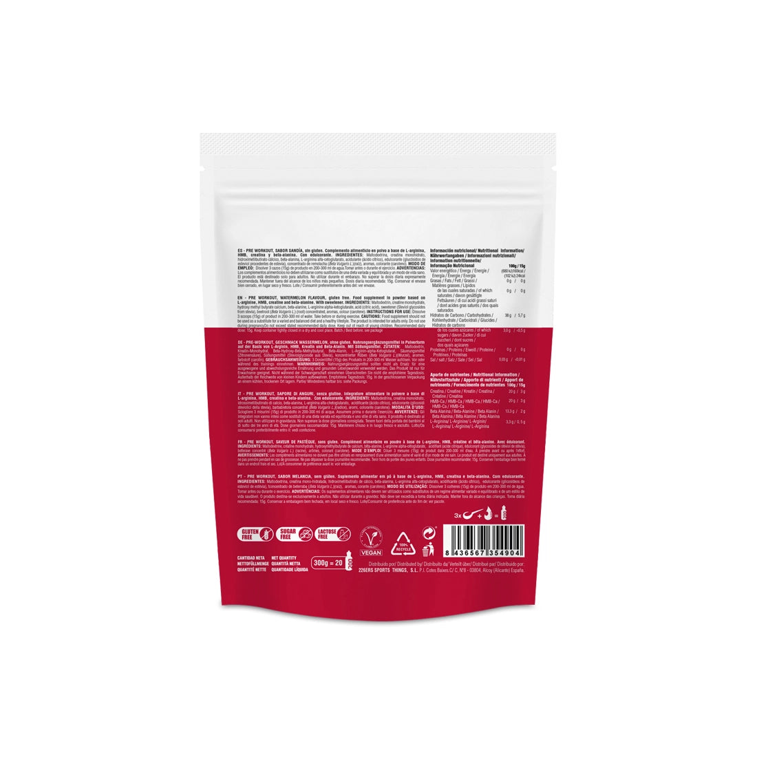 PRE WORKOUT 300g - Suplemento Deportivo Pre-Entreno